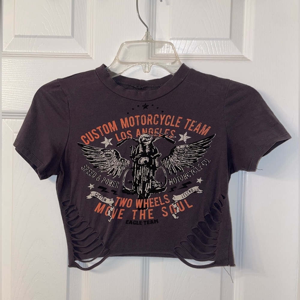 WINDSOR DARK GRAY HARLEY DAVIDSON CROPPED TEE